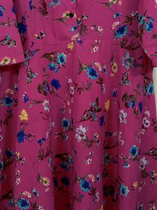 New Pink Floral Print Dress