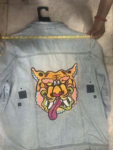 Unique Denim Jacket with Patches