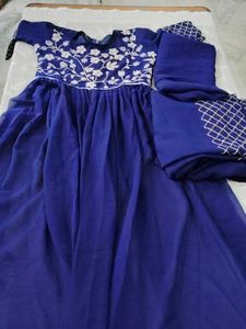 Front Cut Kurti Plazo With Duppta
