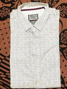 White Patterned Casual Shirt