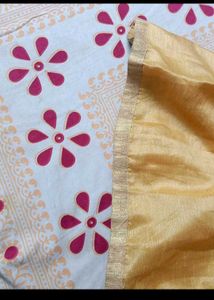 Teal &amp; Gold Embroidered Kurta