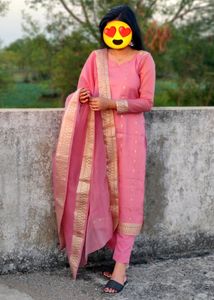 Organza Kurta Pants And Dupatta
