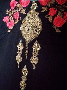 Stunning Black &amp; Gold Embroidered Ethnic Dress