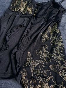 Grunge Butterfly Rose Black Gold Design Top