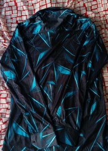✨Premium Black&amp;Teal Printed Shirt–Modern &amp; Stylish