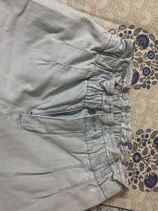 Light Wash Paperbag Jeans