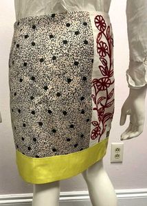 Anthropologie Leifnotes Embroidered Skirt