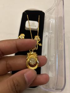 Gold-Plated Necklace &amp; Earring Set