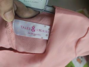 New Peach Full Sleeved Frock For Baby Girl