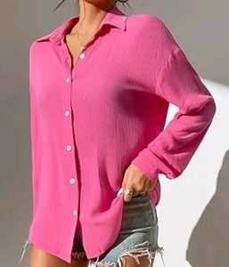 Pink Button-Down Top