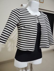 Striped Black &amp; White Blazer