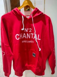 Red Sweatshirt With Attached Earphones