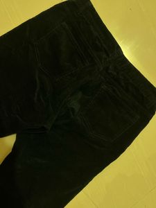 Black Flared Velvet Pants