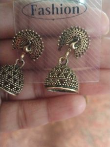 Peacock Jhumka Earrings