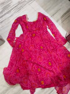 Pink Anarkali Kurta set
