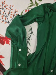 Green Satin Blouse