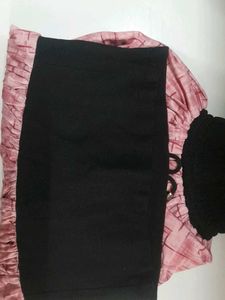 Pink Checkered Tie Top