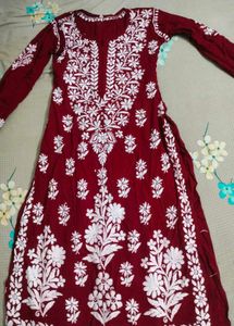 Red Chikankari Kurti Set ✨😍❤️