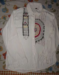 Hand-Painted White Shirt
