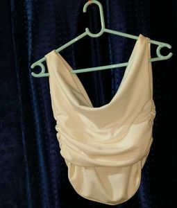 White Ruched Tank Top