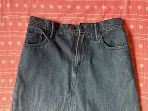 Denim Skirt With Slit