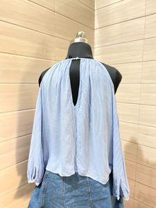 H&amp;M Striped Cold Shoulder Top