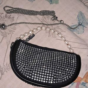 Imported Rhinestone Embellished Handbag/slingbag