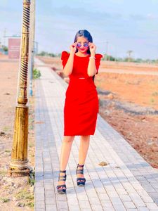 New Red Dress With Tag In Very Low Price