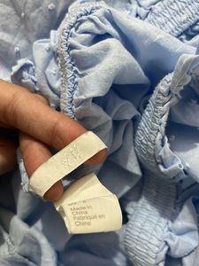 H&amp;M New Blue Off-Shoulder Top