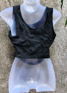 I. Black Cutout Crop Top