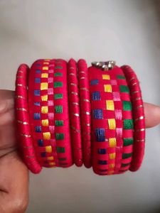 Red &amp; multi colour bangles