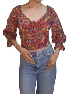 Boho Print Crop Top