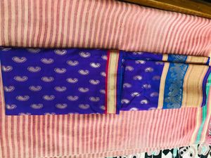 Banaras silk saree with unstitched blouse