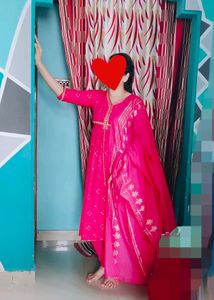 Pink Colour Three Piece Kurta Set