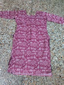 Maroon Printed Kurta Set