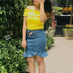 Frill Embroidery Designer Skirt