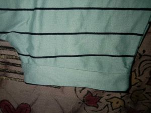 Striped 'Be Positive' T-Shirt.