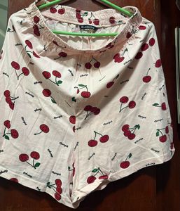 Cute Cherry Print T-Shirt and Shorts set