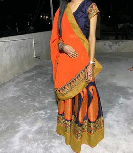 Orange Rajasthani Lehenga