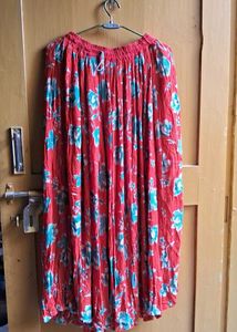 Orange Floral Skirt