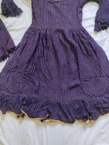 Elegant Purple Anarkali Kurta Set