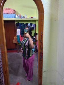 Multicolored Half Sleeve Shirt Top