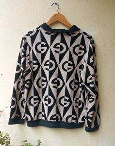 Patterned Collared T-Shirt Top (Women)