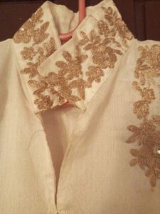 Party Ware Kurti With Golden Work😍