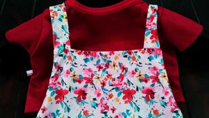 BABY GIRL FLORAL PINK DUNGAREE