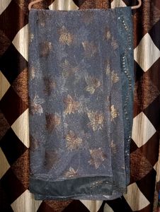 Grey Saree With Stitched Blouse