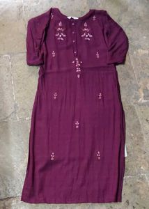 Purple Embroidery Kurti