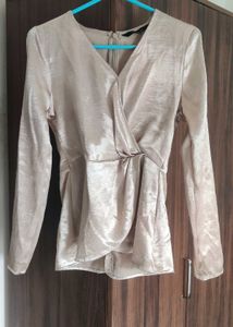 Satin Wrap Top