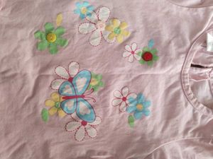 Skirt Attached Lower With T Shirt For Baby Girl