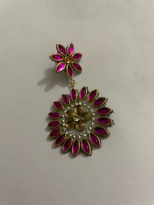 Pink Flower Earrings